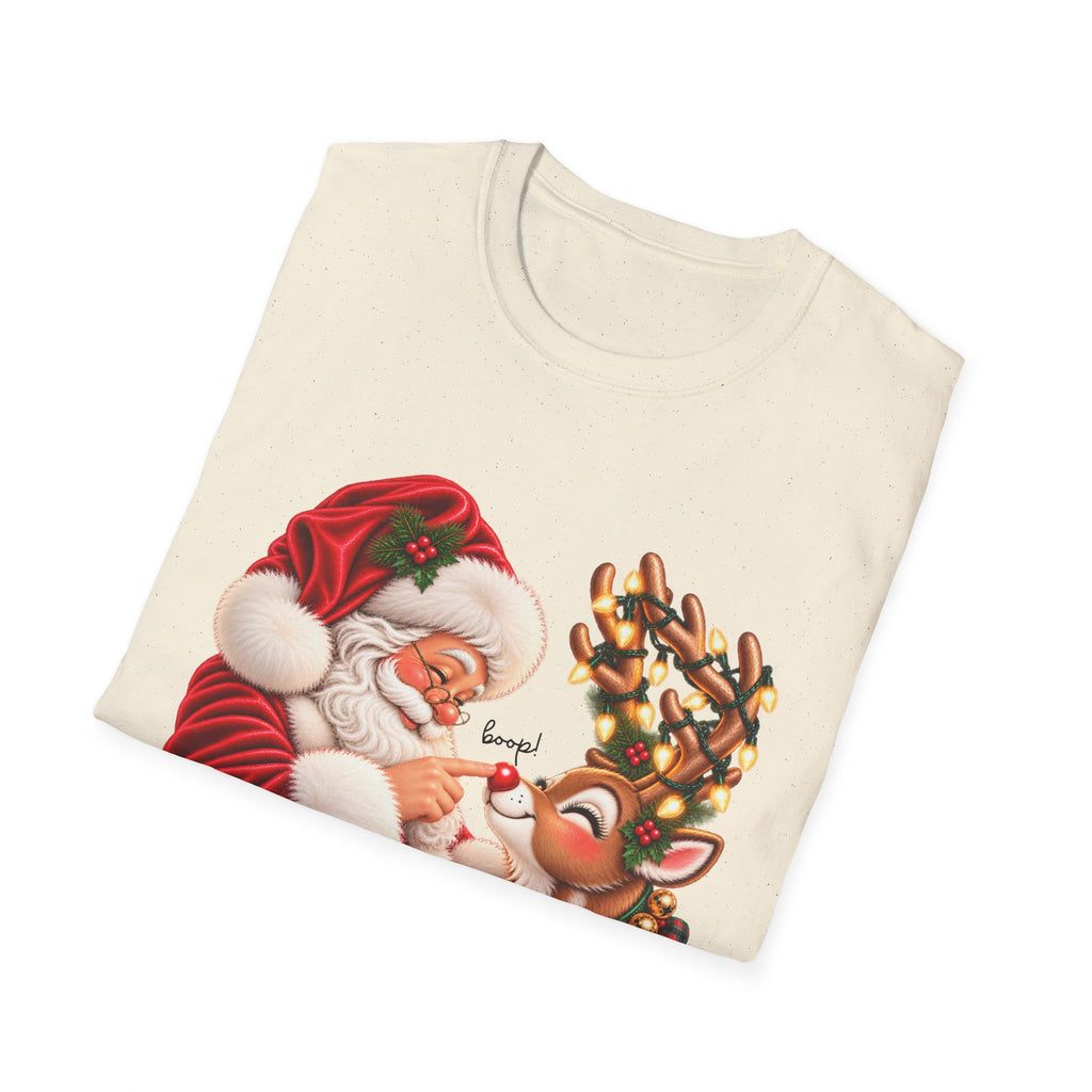 Santa & Rudolph “Boop!” Christmas Graphic Tee 🎄❤️