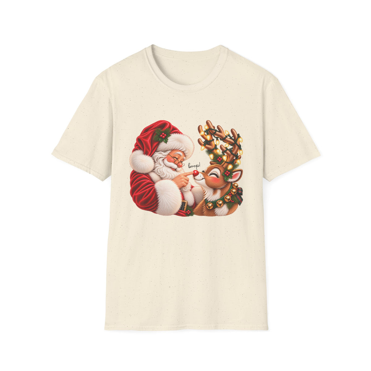 Santa & Rudolph “Boop!” Christmas Graphic Tee 🎄❤️