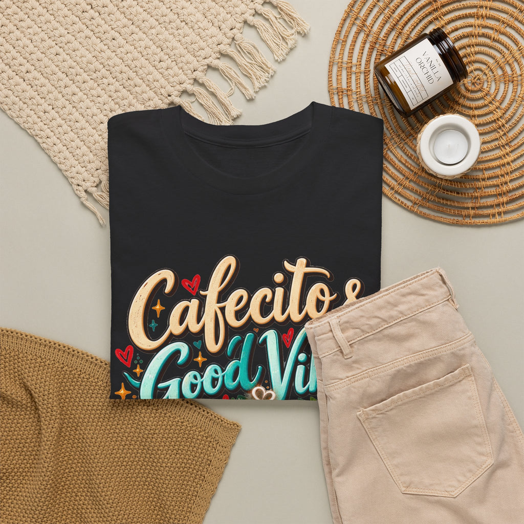 Cafecito & Good Vibes T-Shirt ☕🇵🇷🌺 - Puerto Rican Coffee Lover Tee