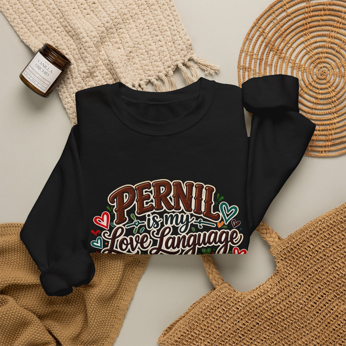 Pernil Is My Love Language Sweatshirt - Cozy Puerto Rican Graphic Crewneck