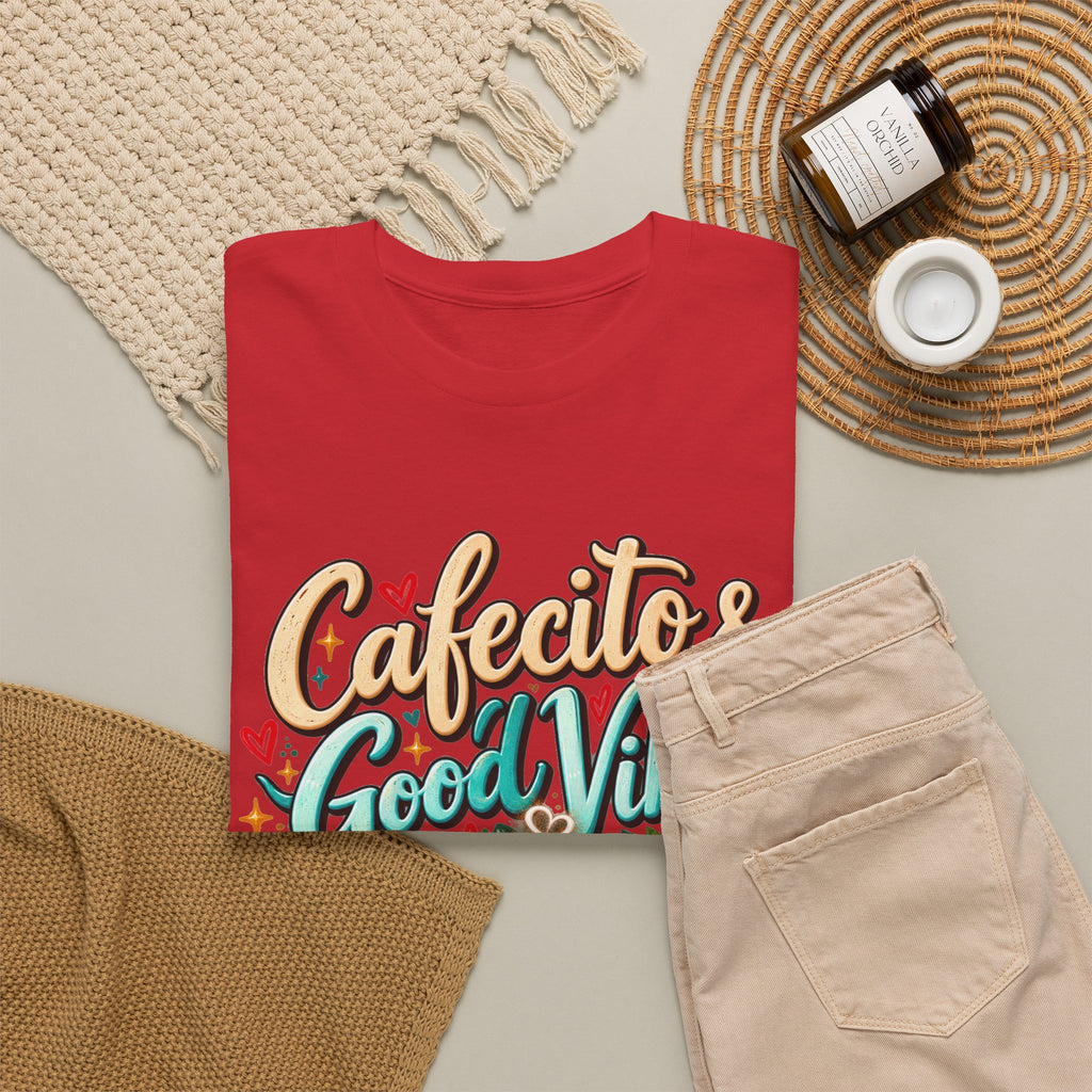 Cafecito & Good Vibes T-Shirt ☕🇵🇷🌺 - Puerto Rican Coffee Lover Tee