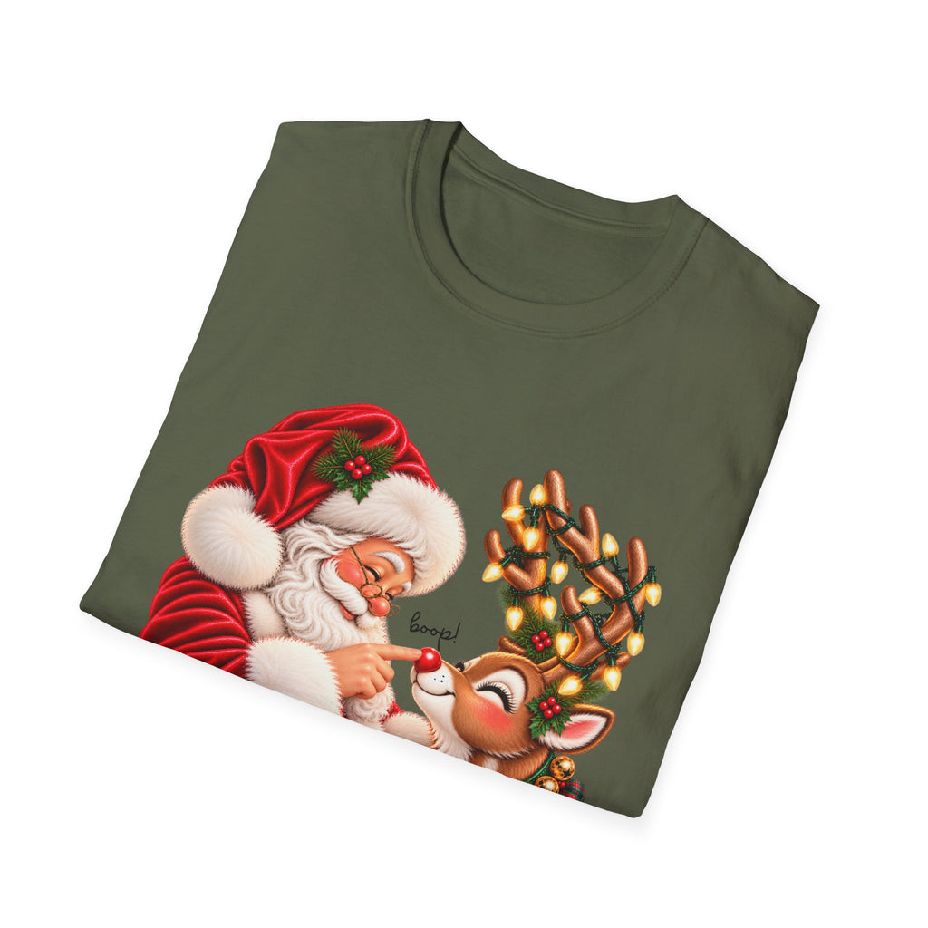 Santa & Rudolph “Boop!” Christmas Graphic Tee 🎄❤️
