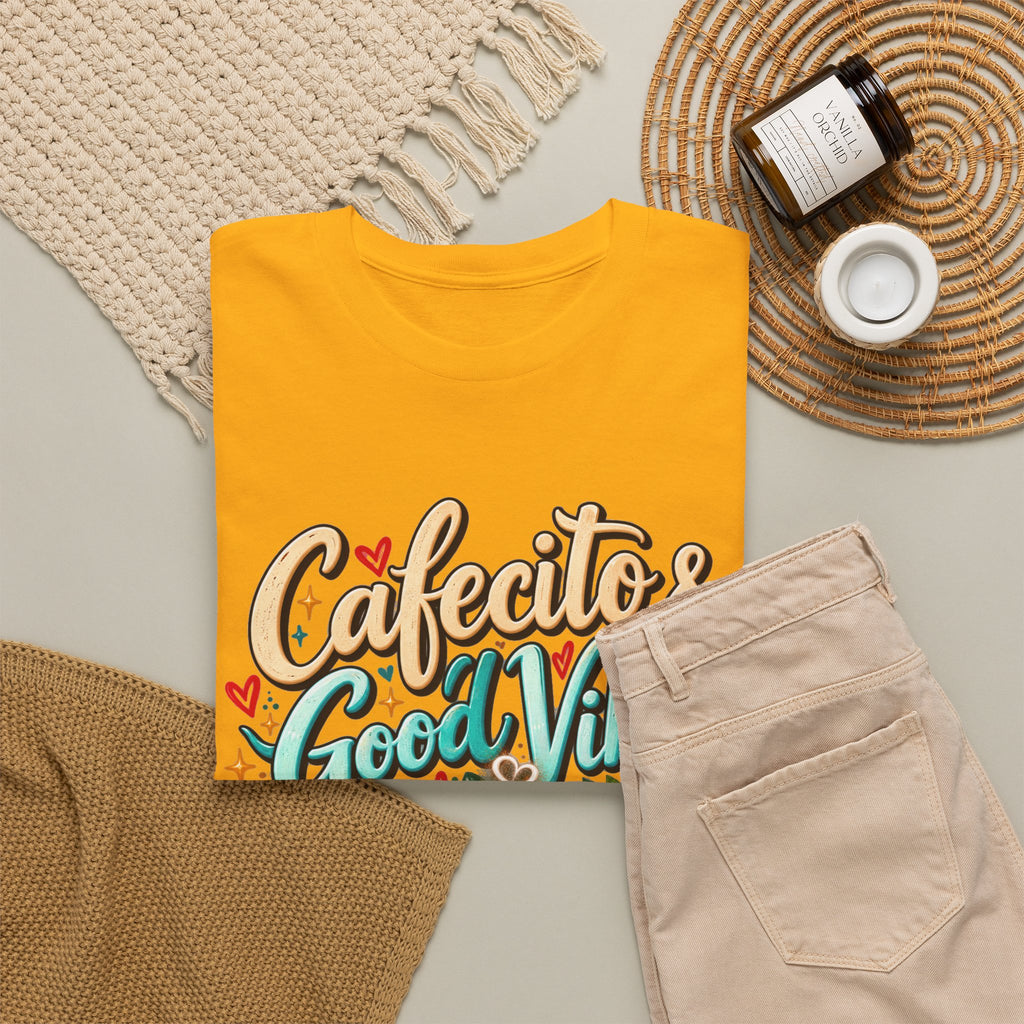 Cafecito & Good Vibes T-Shirt ☕🇵🇷🌺 - Puerto Rican Coffee Lover Tee