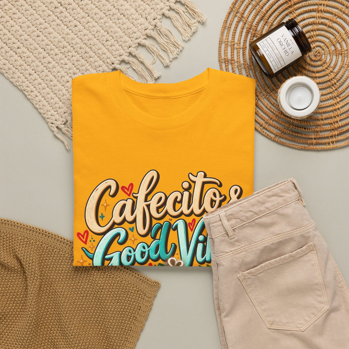 Cafecito & Good Vibes T-Shirt ☕🇵🇷🌺 - Puerto Rican Coffee Lover Tee