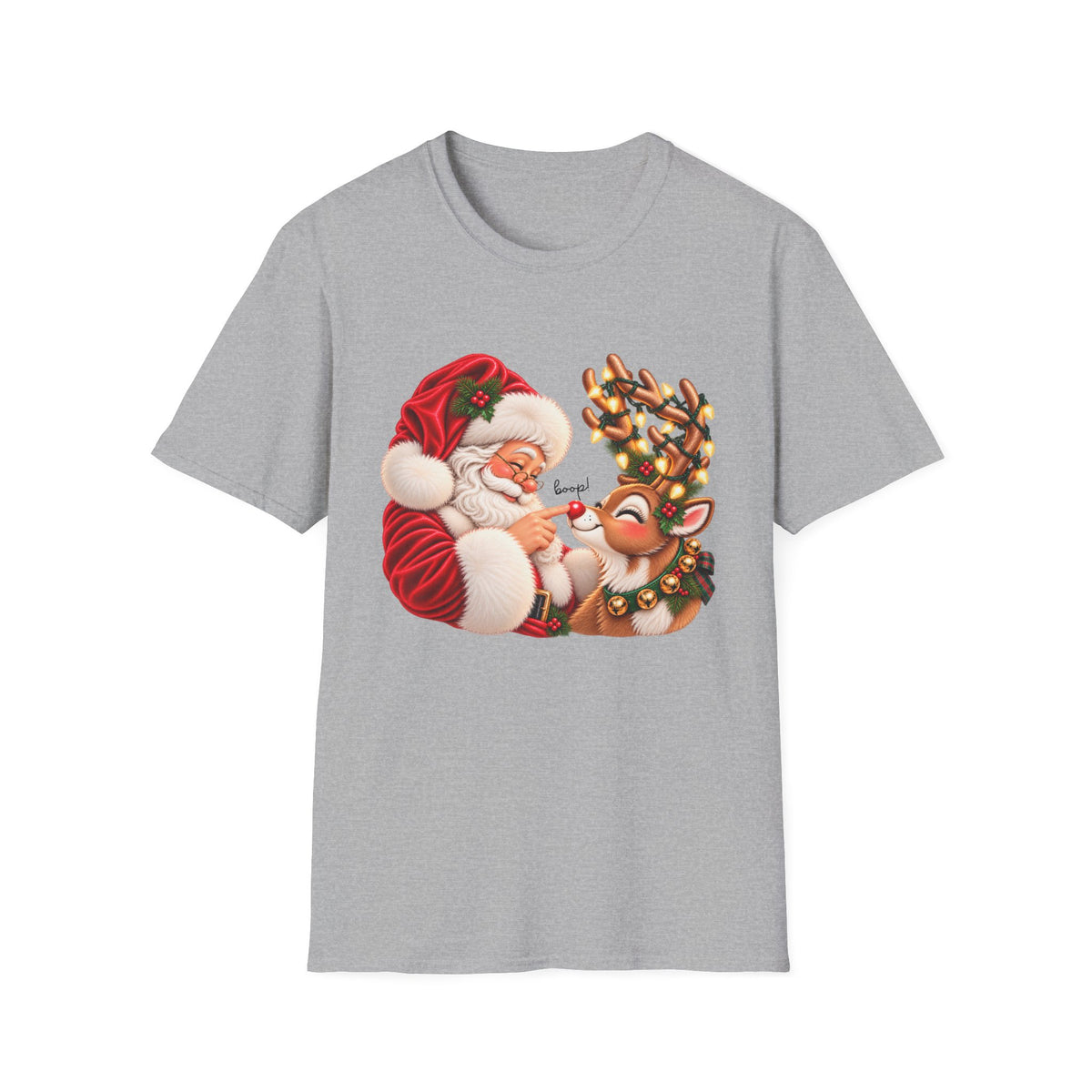 Santa & Rudolph “Boop!” Christmas Graphic Tee 🎄❤️