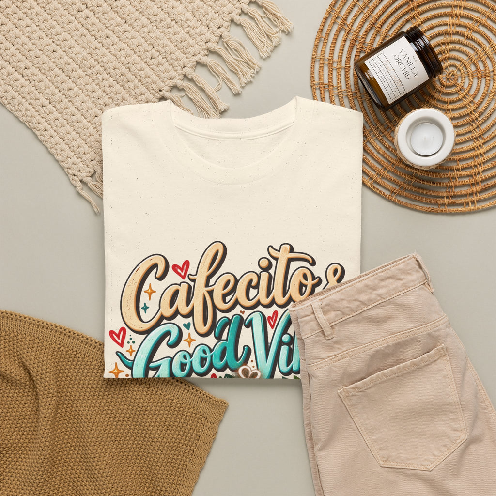 Cafecito & Good Vibes T-Shirt ☕🇵🇷🌺 - Puerto Rican Coffee Lover Tee