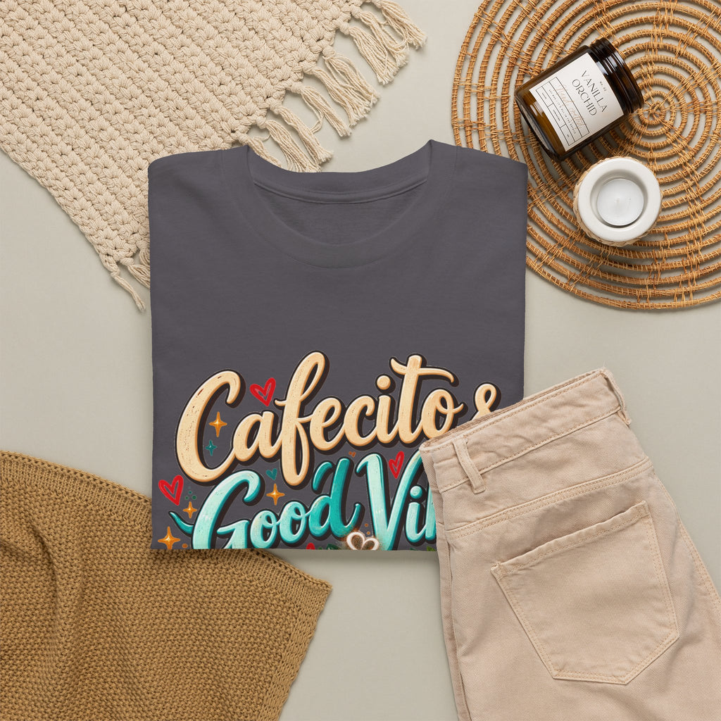 Cafecito & Good Vibes T-Shirt ☕🇵🇷🌺 - Puerto Rican Coffee Lover Tee