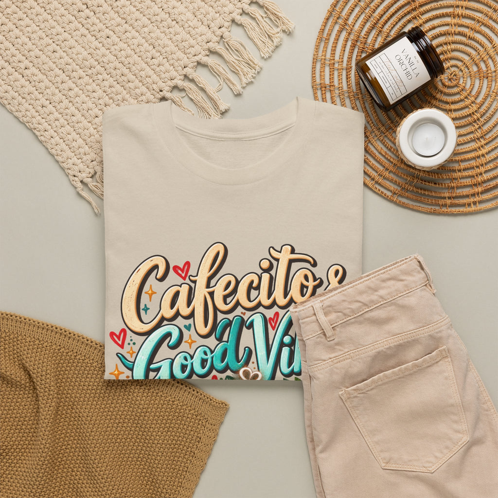 Cafecito & Good Vibes T-Shirt ☕🇵🇷🌺 - Puerto Rican Coffee Lover Tee