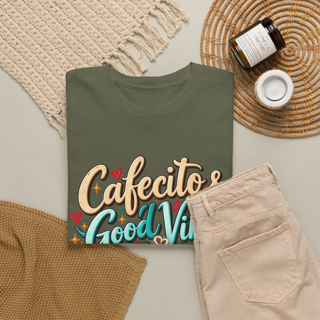 Cafecito & Good Vibes T-Shirt ☕🇵🇷🌺 - Puerto Rican Coffee Lover Tee