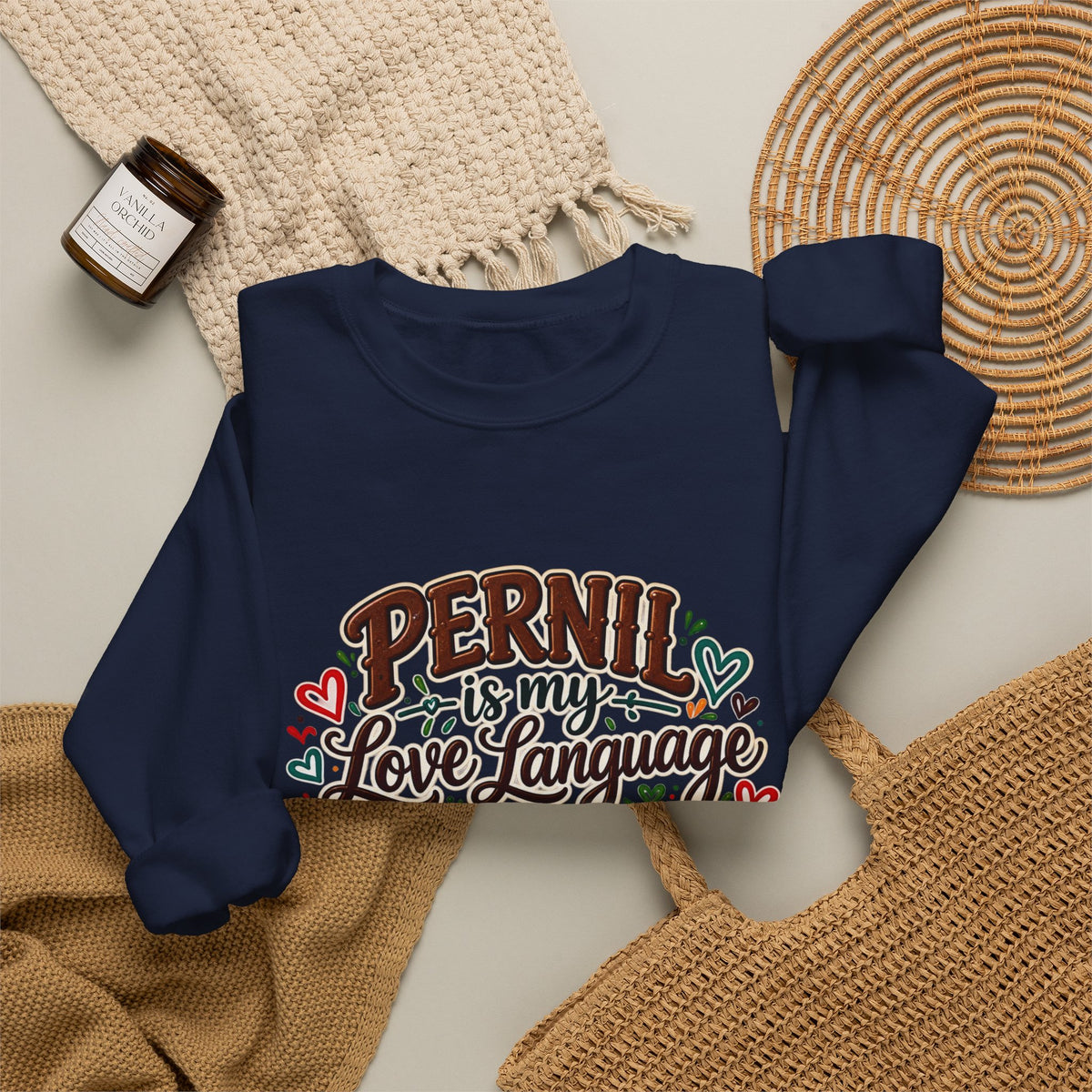 Pernil Is My Love Language Sweatshirt - Cozy Puerto Rican Graphic Crewneck