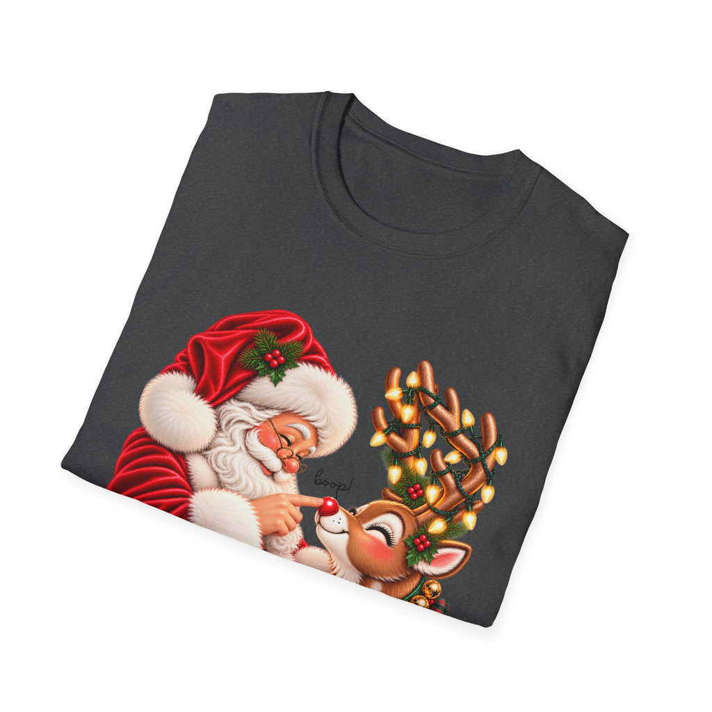 Santa & Rudolph “Boop!” Christmas Graphic Tee 🎄❤️