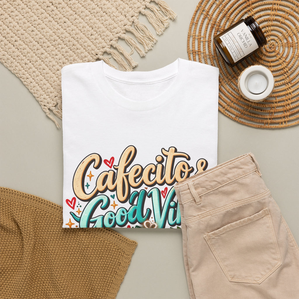 Cafecito & Good Vibes T-Shirt ☕🇵🇷🌺 - Puerto Rican Coffee Lover Tee