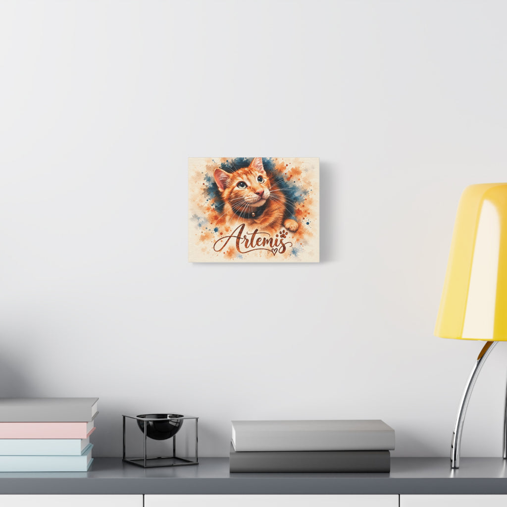 Custom Watercolor Pet Portrait Canvas - Personalized Pet Photo Wall Art
