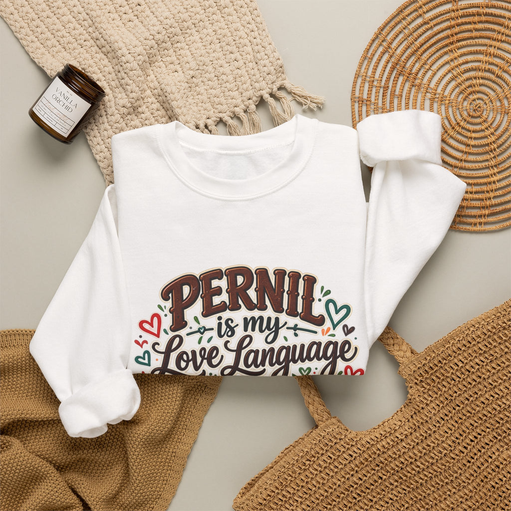 Pernil Is My Love Language Sweatshirt - Cozy Puerto Rican Graphic Crewneck
